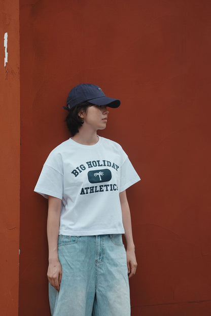Women's Relaxed Crew Tee with Athletics Logo