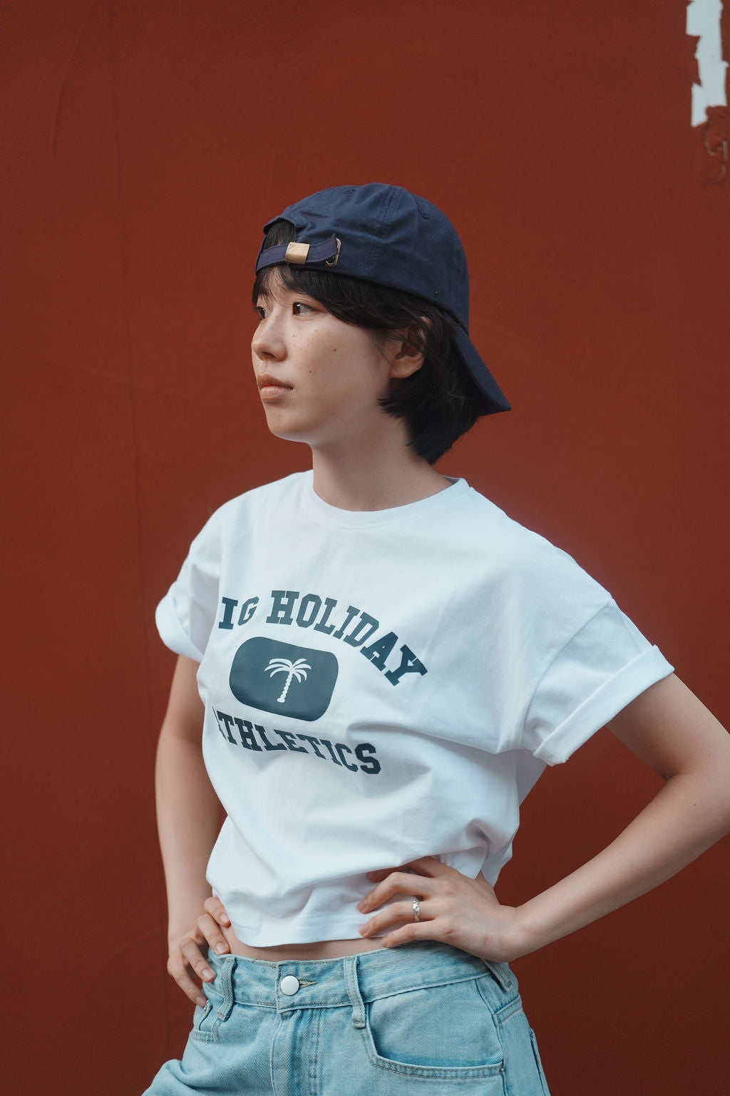 Women's Relaxed Crew Tee with Athletics Logo