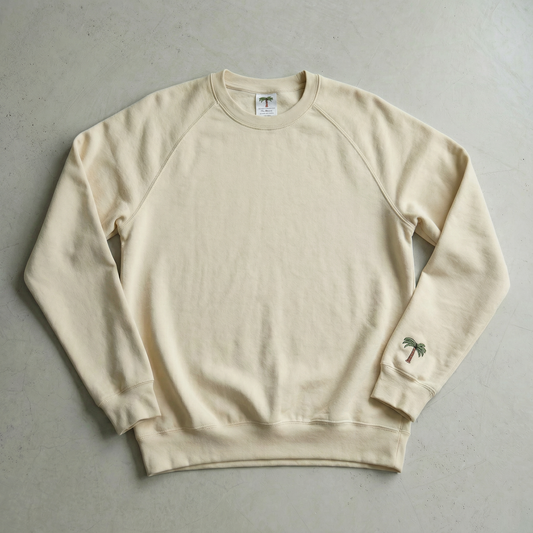Terry Cotton Raglan Crew Sweatshirt