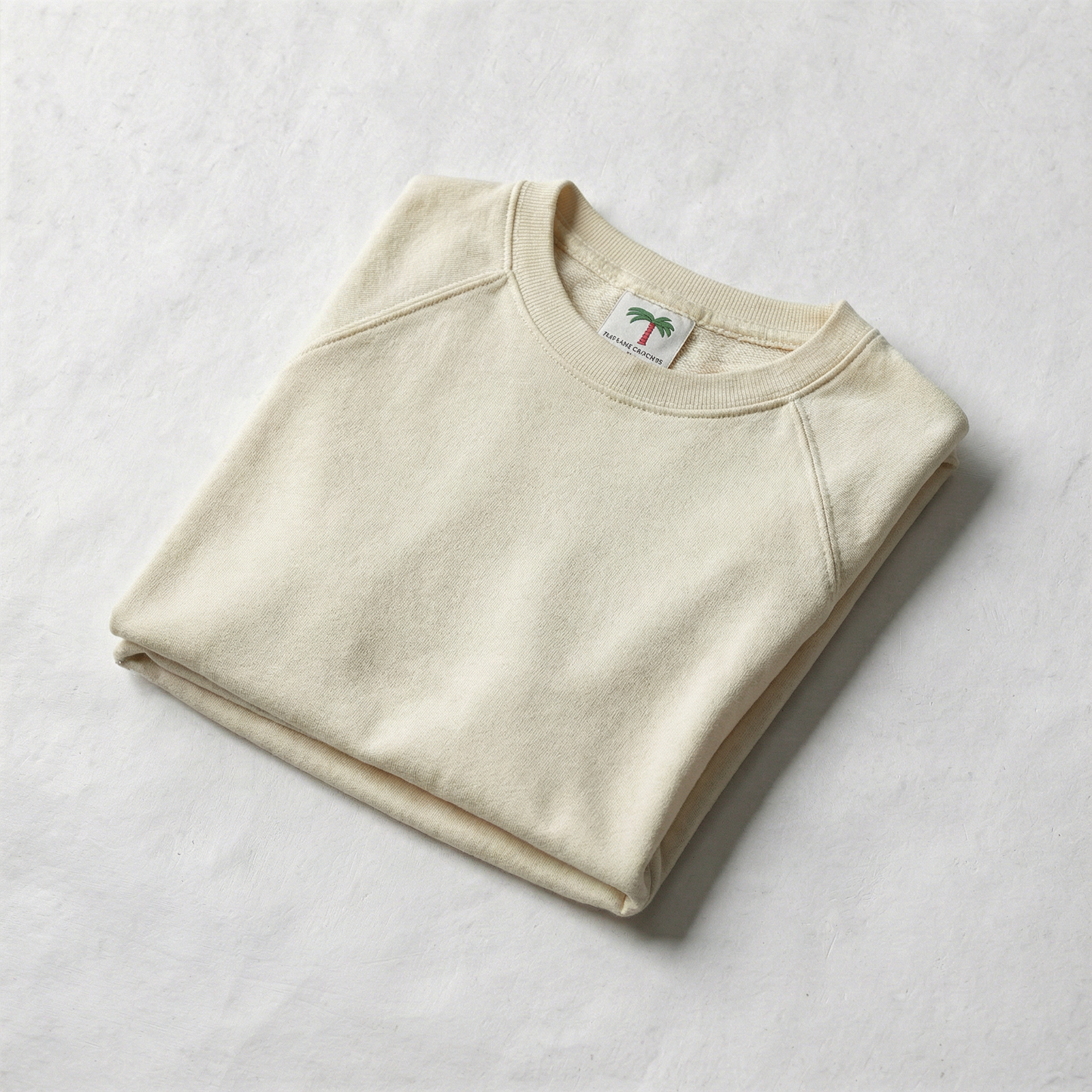 Terry Cotton Raglan Crew Sweatshirt