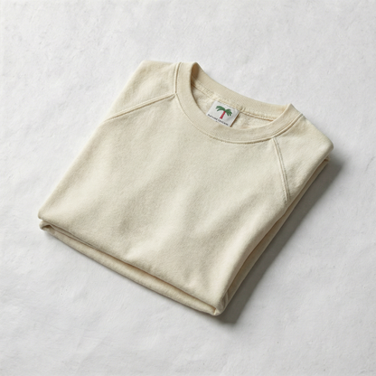Terry Cotton Raglan Crew Sweatshirt