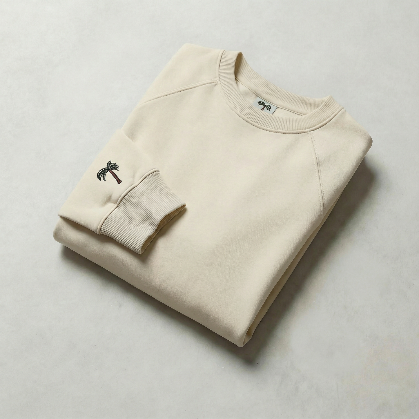 Terry Cotton Raglan Crew Sweatshirt