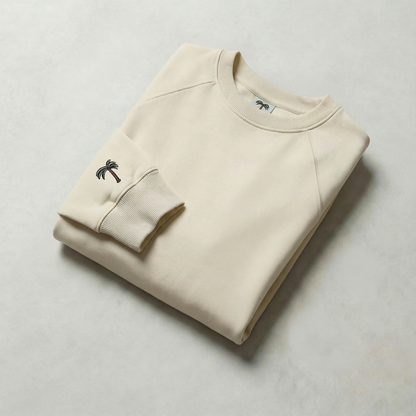 Terry Cotton Raglan Crew Sweatshirt