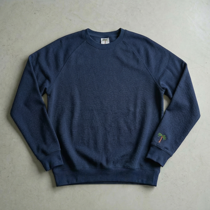 Terry Cotton Raglan Crew Sweatshirt