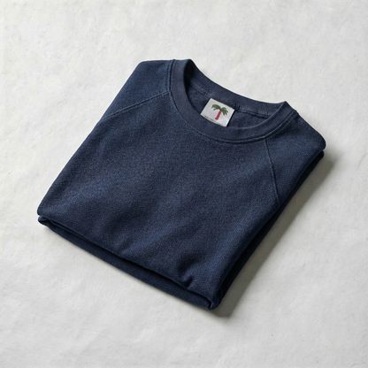 Terry Cotton Raglan Crew Sweatshirt